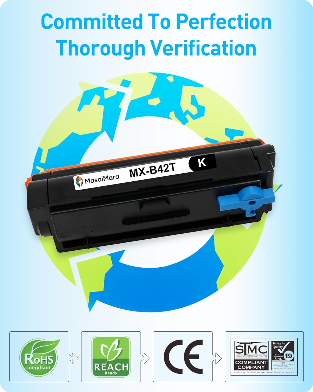 MasaiMara MX-B42T MXB42T with Chip 25B3430 High Capacity Compatible Toner Cartridge Replacement for Sharp MX-B427W MX-B427PW Printers (Black, 1-Pack)