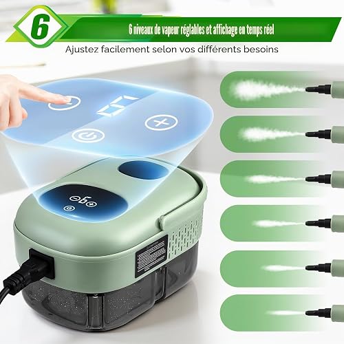 Nettoyeur Vapeur Haute Pression 2500W – Réservoir 1,1L – Pression 3 Bar & Vapeur à 105°C – Nettoyage Multisurface Sans Produit Chimique – 6 Réglages de Vapeur + 15 Accessoires - 3