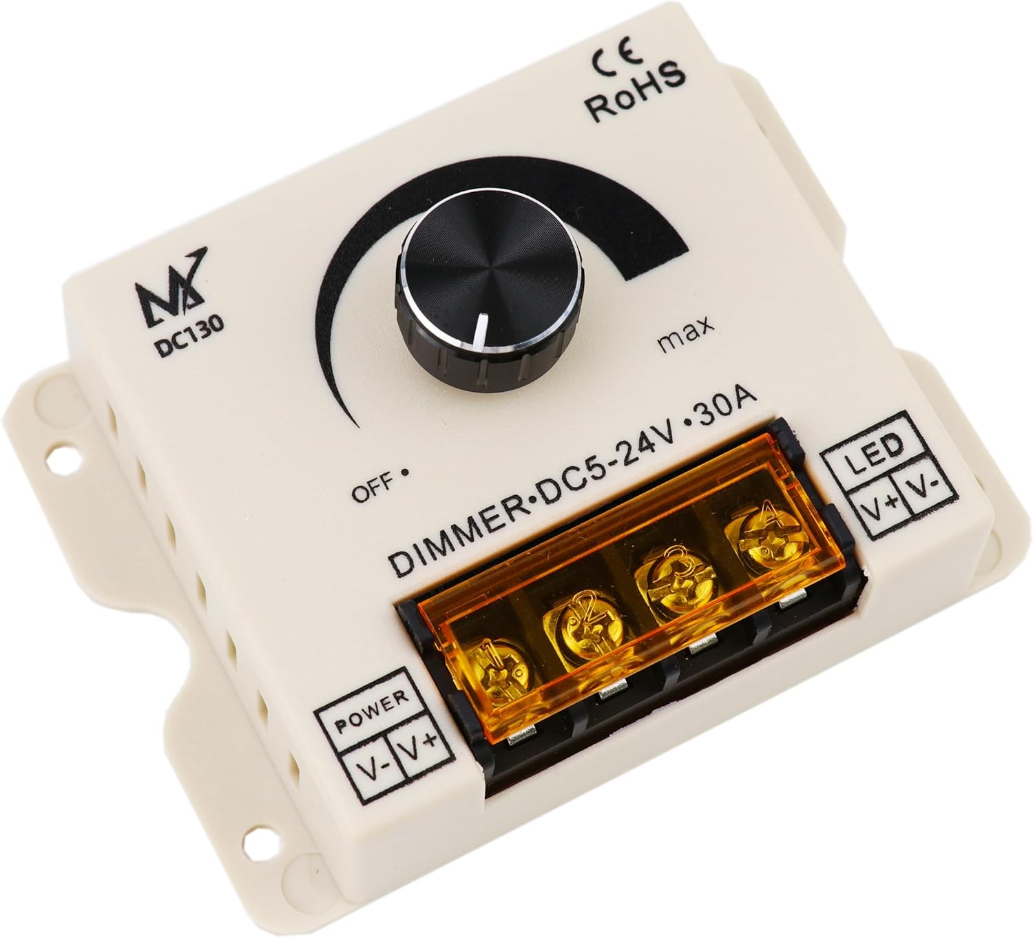 LEDENET CCT LED Controller 2CH DC 5V/12V/24V 30A Knob & Pushbutton 2-in-1 PWM Controller Adjust Brightness and Color Temperature for 3pin Tunable White LED Strip Lights
