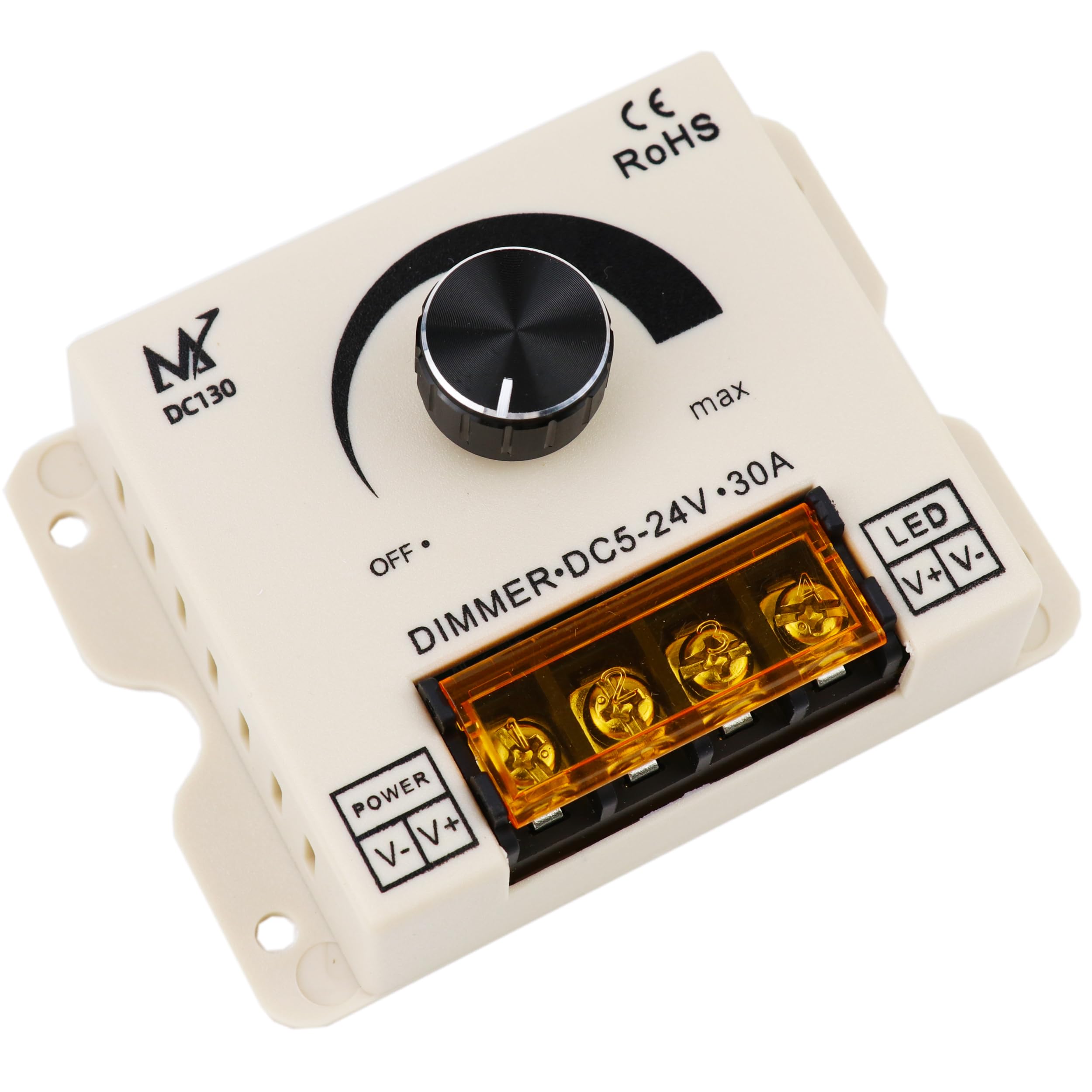 LED Dimmer Knob & Button 3-in-1 DC5V/12V/24V 30A PWM Dimming Controller 3 Dimming Modes for Single Color SMD 3528 5050 2835 LED Strips White COB LED Strip Lights