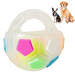 YOOGAO Pet Dog Toy Ball with Handle, Toss and Fetch Play, Interactive Ball for Dogs Playing, Squeaky Floating (Transparent)