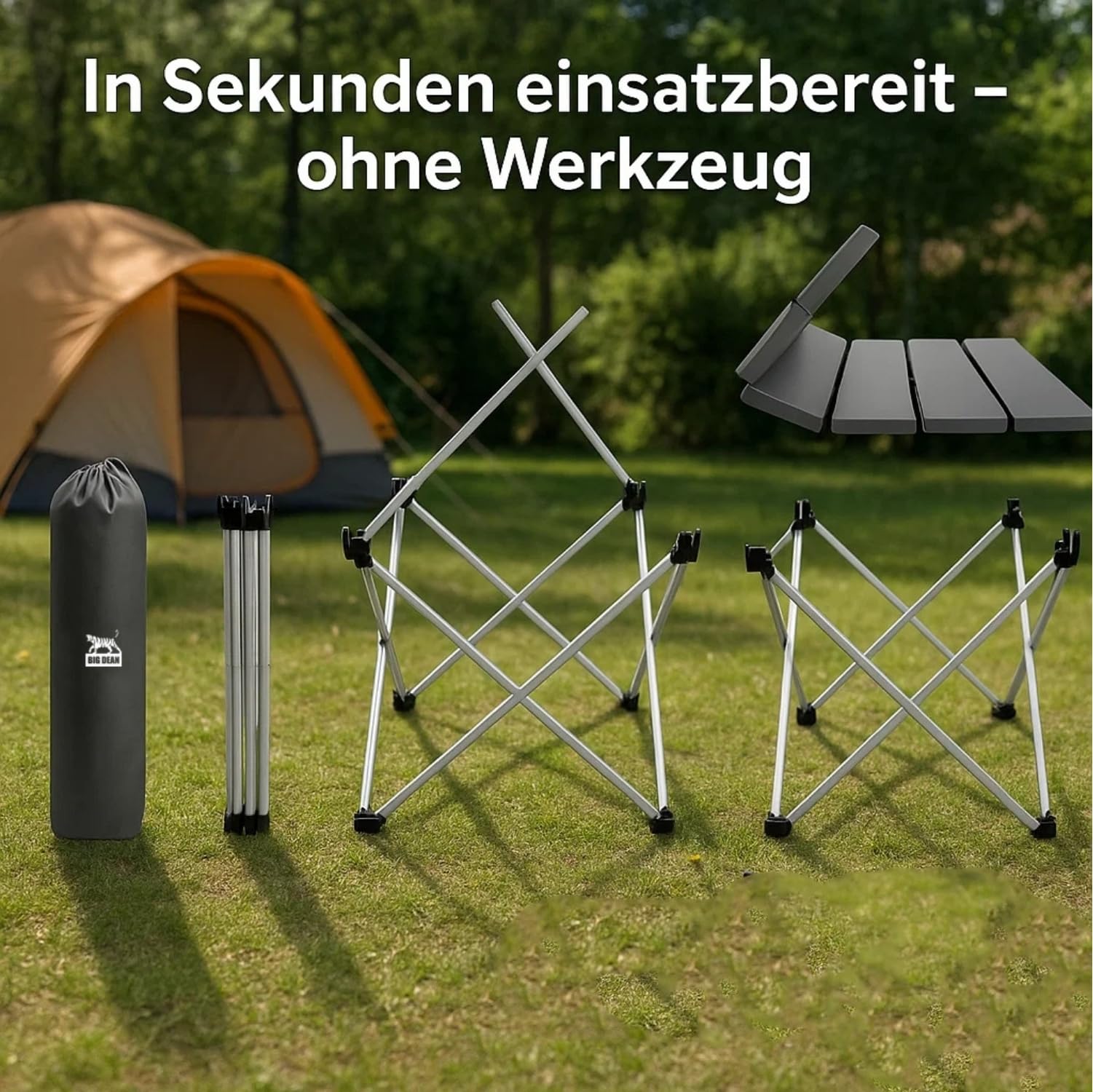 BigDean Kleiner Campingtisch faltbar Ultraleicht Kleiner Klapptisch - Campingtisch klein Camping Tisch Klapptisch klein