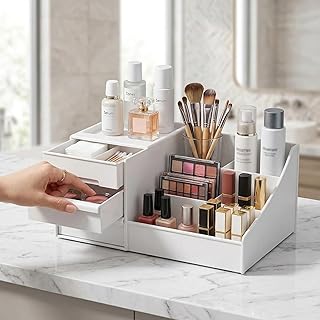 Escritorio de maquillaje organizador de cosmé...