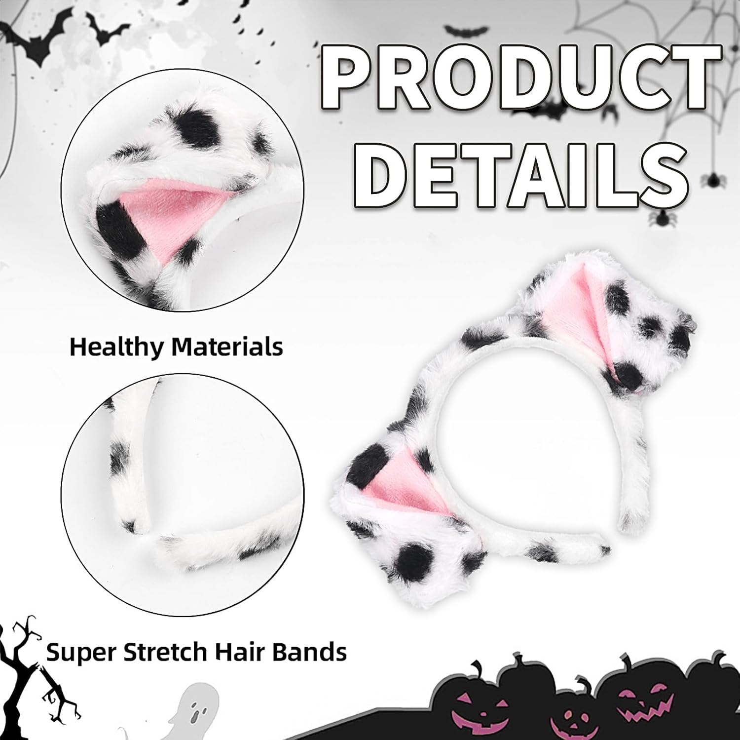 Cat Ears Headband Animal Fox Ears Hairband with Bells, Halloween Cat Costume Faux Fur Ears Headbands Hair Accessories Women - Image 2