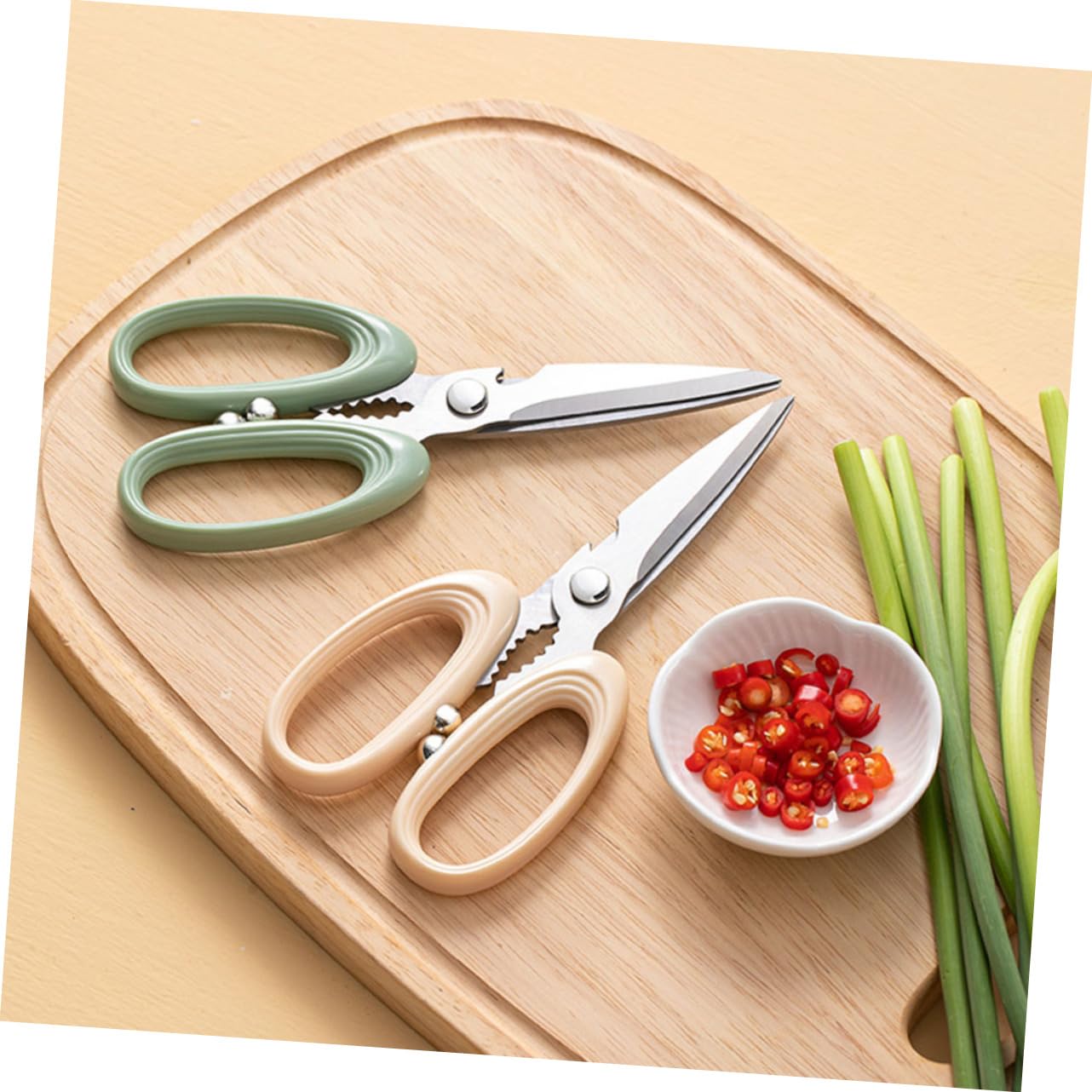 SOLUSTRE Ergonomic Handle Design Non-slip Kitchen Scissors Heavy Duty Meat Scissors Stainless Steel Kitchen Shear for Bone