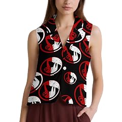 Sloth Suit Vest for Women Button Business Lapel Dressy V-Neck Economy Waistcoat