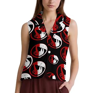Sloth Suit Vest for Women Button Business Lapel Dressy V-Neck Economy Waistcoat