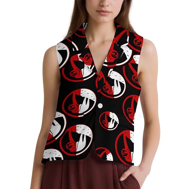 Sloth Suit Vest for Women Button Business Lapel Dressy V-Neck Economy Waistcoat