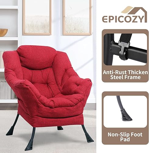 Miniatura 47 de Silla perezosa moderna de terciopelo con otomana, silla de estar contemporánea y cómoda, tapizada, cómoda, con reposapiés, reposabrazos y bolsillo