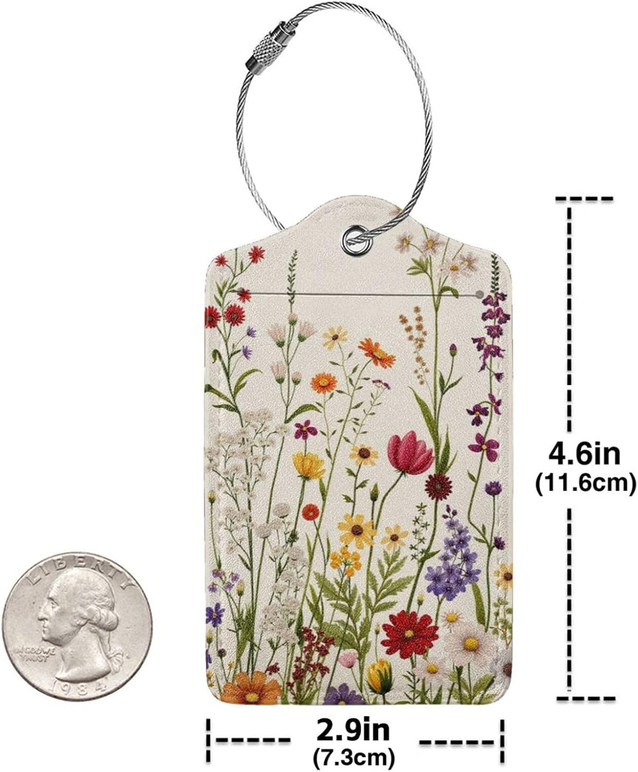 2 Pack Luggage Tags for Suitcases - Colorful Floral Flowers image 4