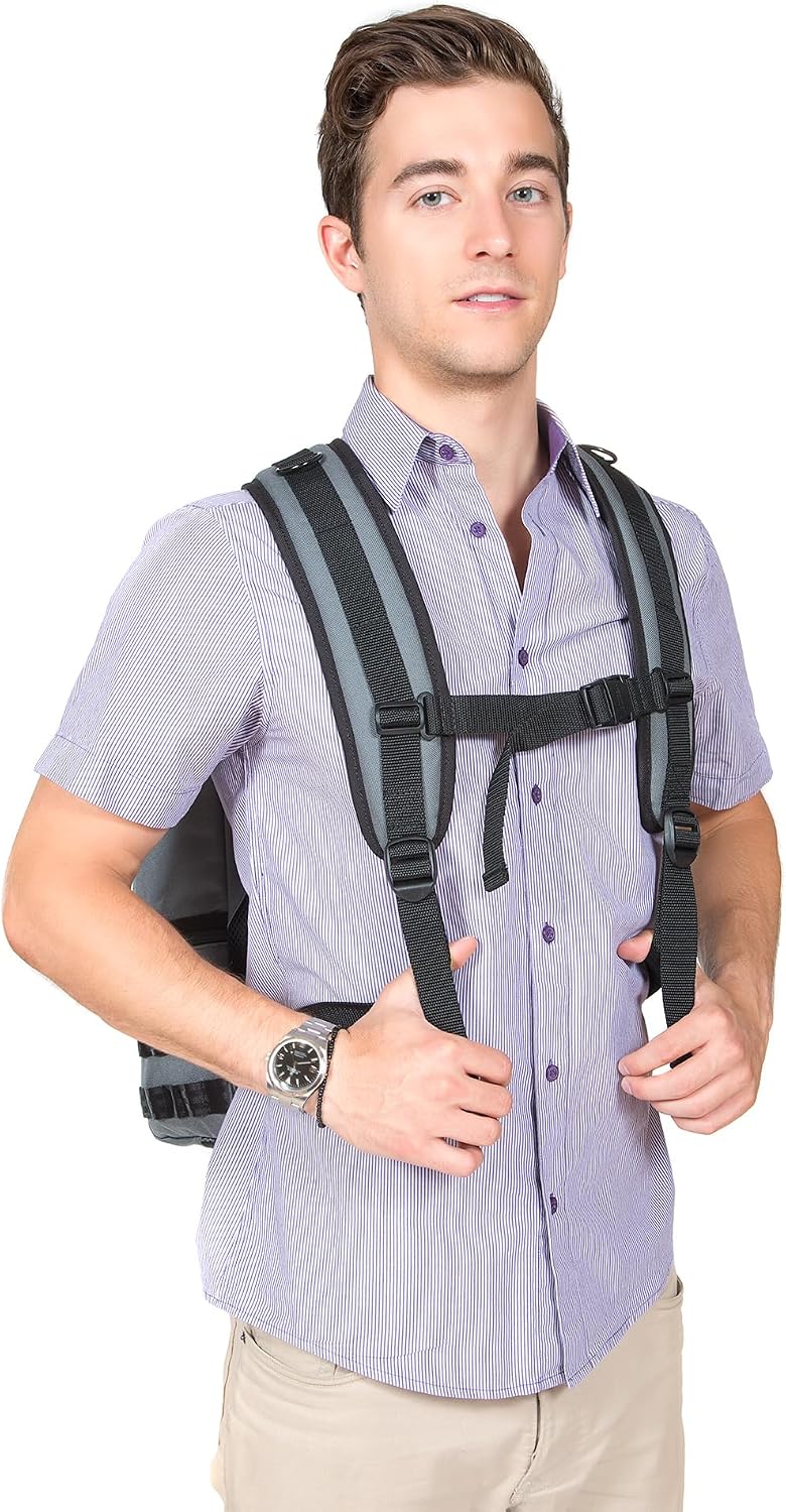 Manhattan Portage North End Bag With Laptop Sleeve And Chest Stabilizer In Military-Grade Fabric 1000D Cordura Water Resistant For Work Travel College (Black)
