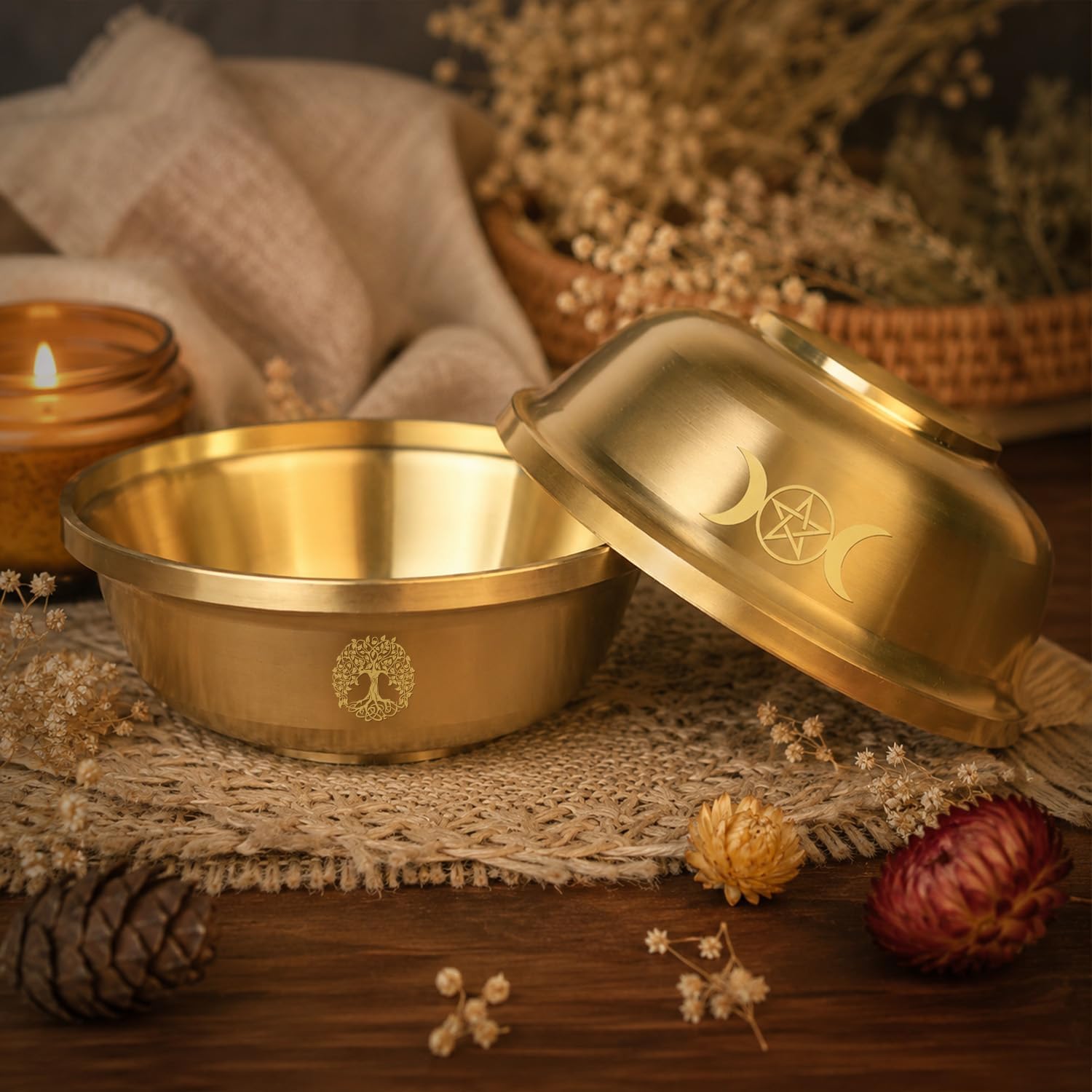 Offering Bowl Triplemoon Small Copper Bowl for Ritual, Wicca,Altar