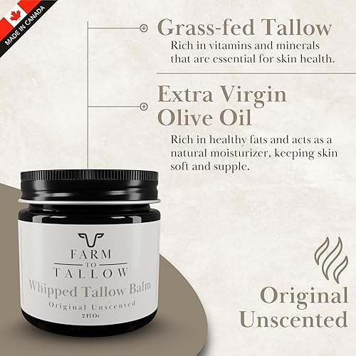 Miniatura 2 de FARM TO TALLOW Bálsamo de sebo batido para cara, piel y cuerpo, suave e hidratante, 4 onzas, vainilla de menta, hidratante de sarga de ternera,