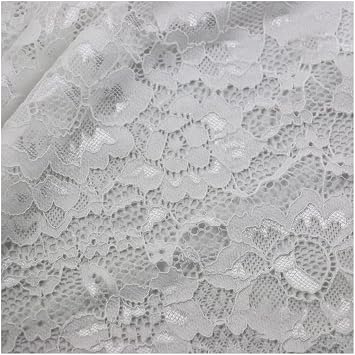 Lace Fabric for Dressmaking for Floral Bridal Wedding Dress Flower Fabric Table Cloth DIY Crafts Clothing Curtains 150 Cm Wide Sold By The MeterColorWhite