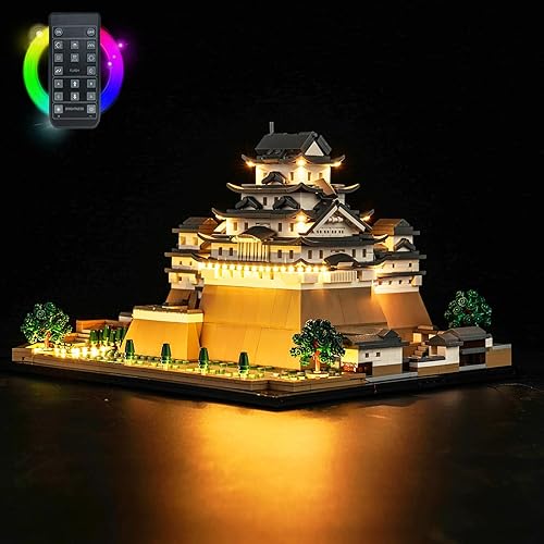LocoLee LED Light Kit Compatible with Lego Himeji Castle 21060, Remote Control Lighting Set Accessories (Lights Only, No Models)