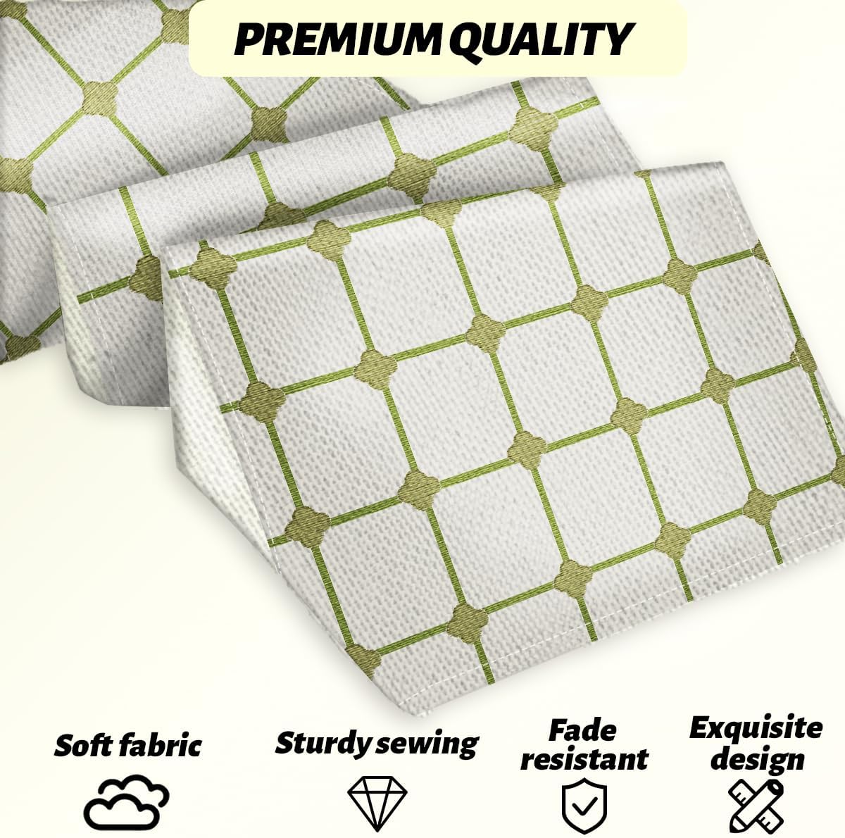 Sage Green Table Runner 13x72 Inch, Minimalist Plaid Check Linen Table Runner for Dining Room Living Room Kitchen, Boho Rustic Runners Holiday Party Decor for Home Indoor Outdoor Farmhouse - Image 5