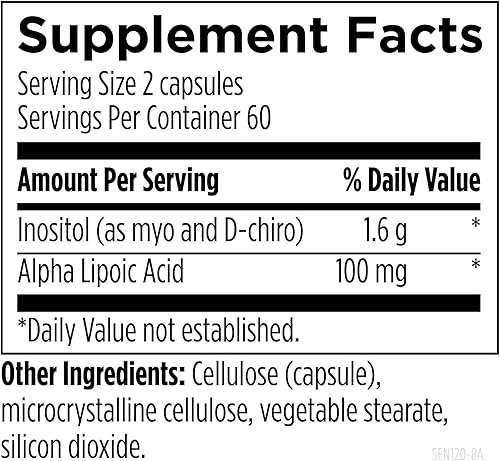 Miniatura 3 de Designs for Health Inositol + ALA Cápsulas - Sensitol Myo-inositol (MI) + D-Chiro Inositol (DCI) con ácido alfa lipoico - Suplemento vegano, sin OMG