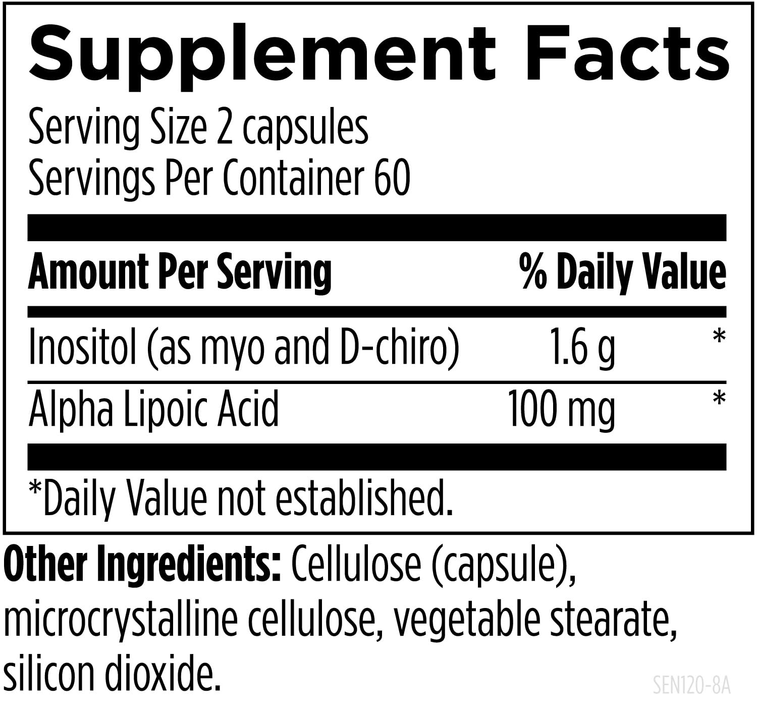 Designs for Health Inositol + ALA Capsules, Alpha Lipoic Acid, 120 Capsules — Amazon image 3