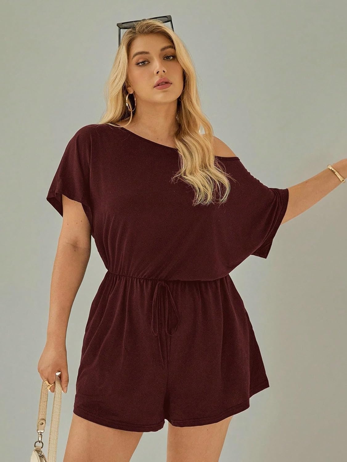 Rompers for Women Summer 2026 Plus Size Romper, Summer, Shorts, Cutie Off-The-Shoulder
