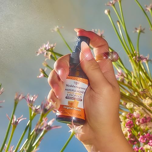 Miniatura 4 de Wedderspoon Spray de garganta con miel de propóleo y manuka, miel original, 1 onza líquida (paquete de 1), alivio del dolor de garganta, apoyo