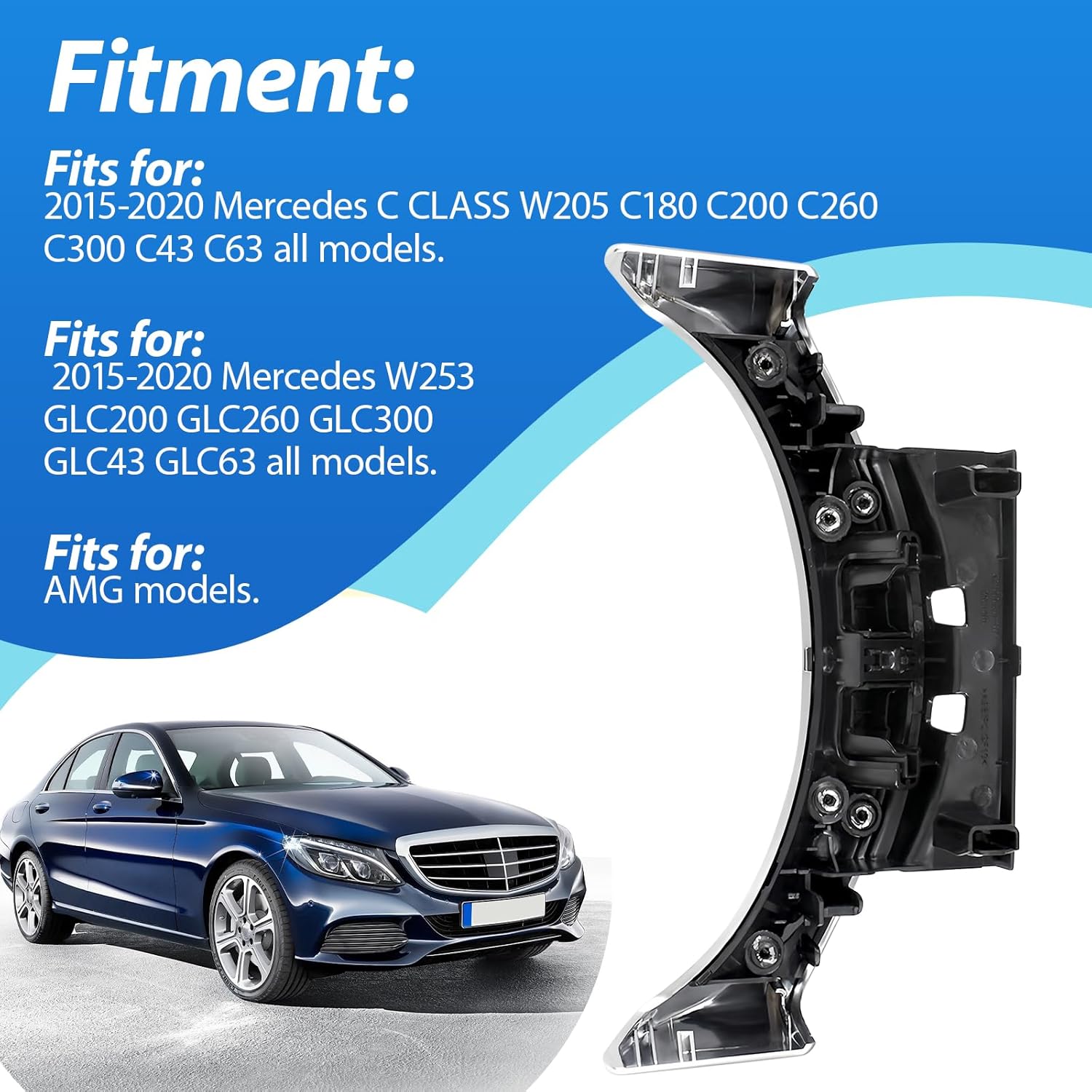 Front Console Cover Armrest Release Button Fits for 2015-2020 Mercedes-Benz C300 C350E C400 W253 GLC200 Replaces A2056803407 2056803711