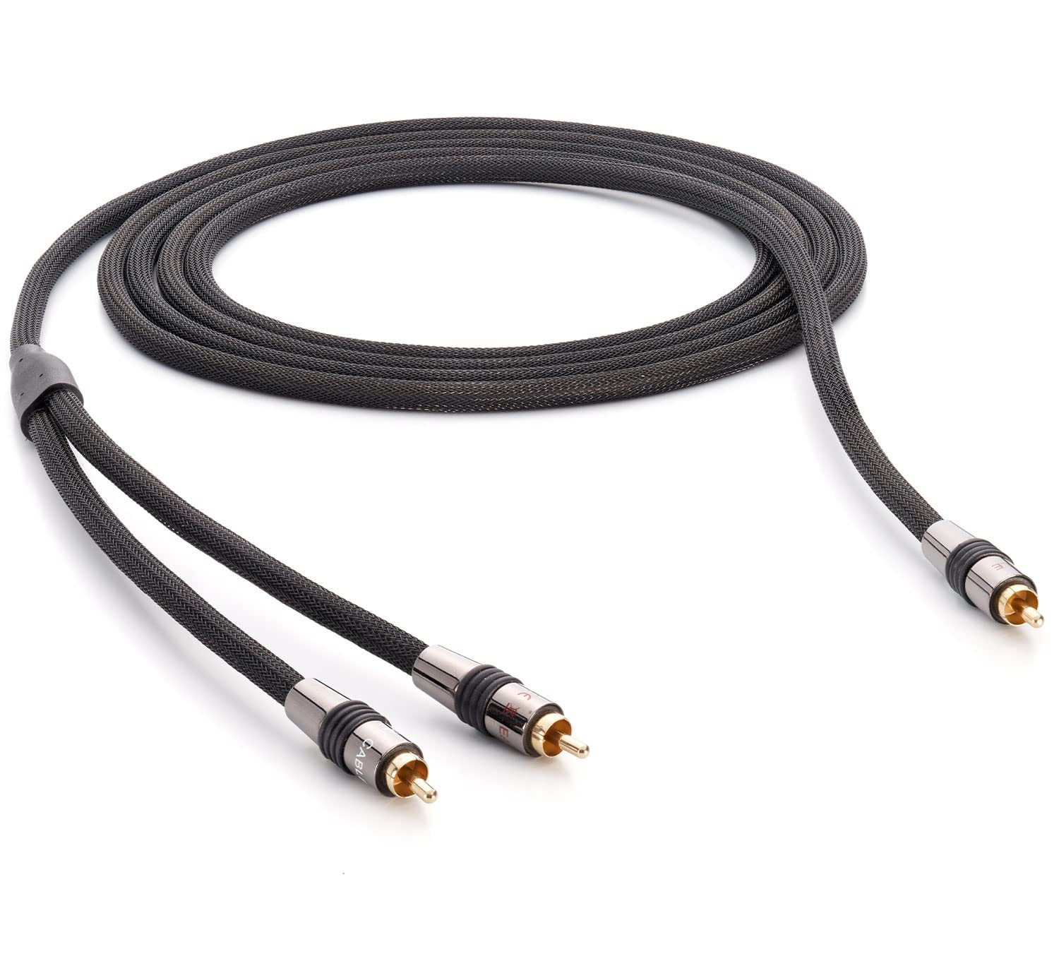 Eagle Cable by INAKUSTIK – 10041050 – Deluxe Y-Subwooferkabel| kraftvoller und dynamischer Klang, hoher Kupfergehalt | 5,0m in Schwarz | 2-fache Abschirmung - Vollmetallstecker| mit Geflechtschirm