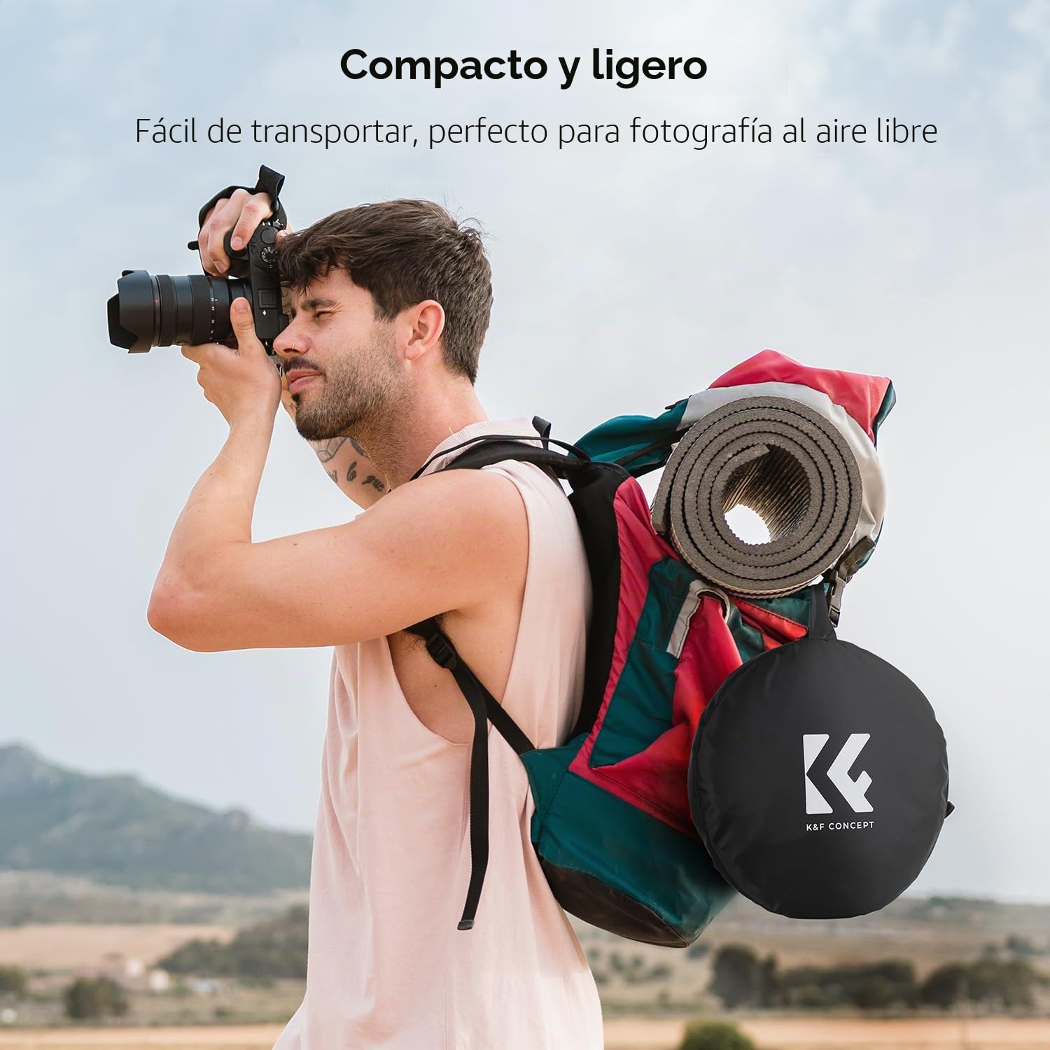 K&F CONCEPT Reflector de Luz 5 en 1 Difusor de Fotografía de 32"(80cm) Colapsable Portátil para Iluminación de Estudio y Exterior Oro Plata Blanco Negro Translúcido
