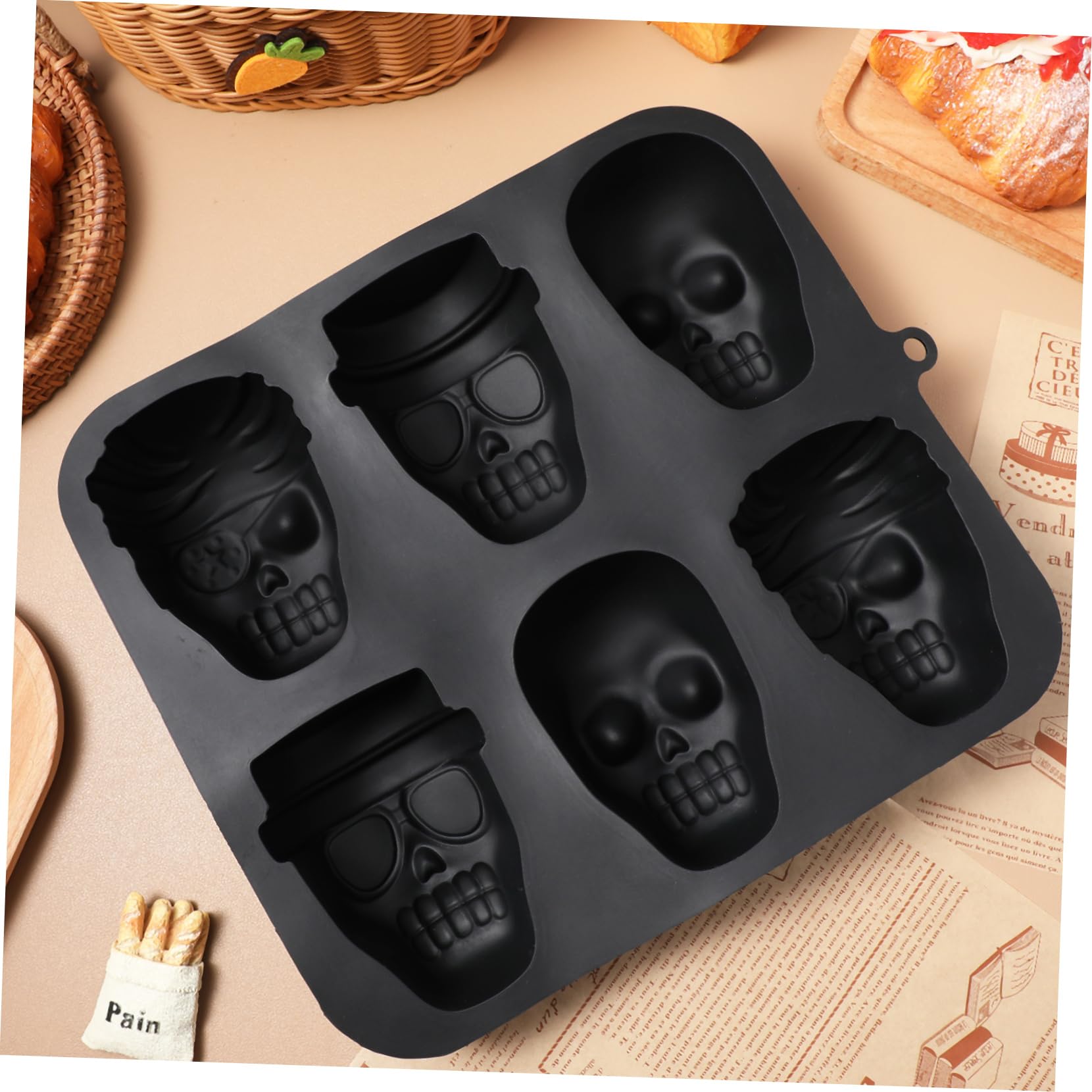 Alipis 2 Piezas molde de hielo de calavera molde de chocolate de halloween bandeja de cubitos de hielo de halloween de silicona s de silicona de de calavera