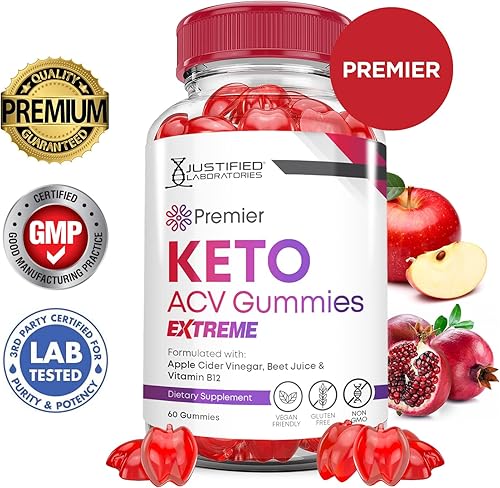 Miniatura 2 de Paquete de 2 gomitas Premier Keto ACV Extreme de 2000 mg Premier Keto Gummies Vinagre de sidra de manzana formulado con jugo de granada remolacha en