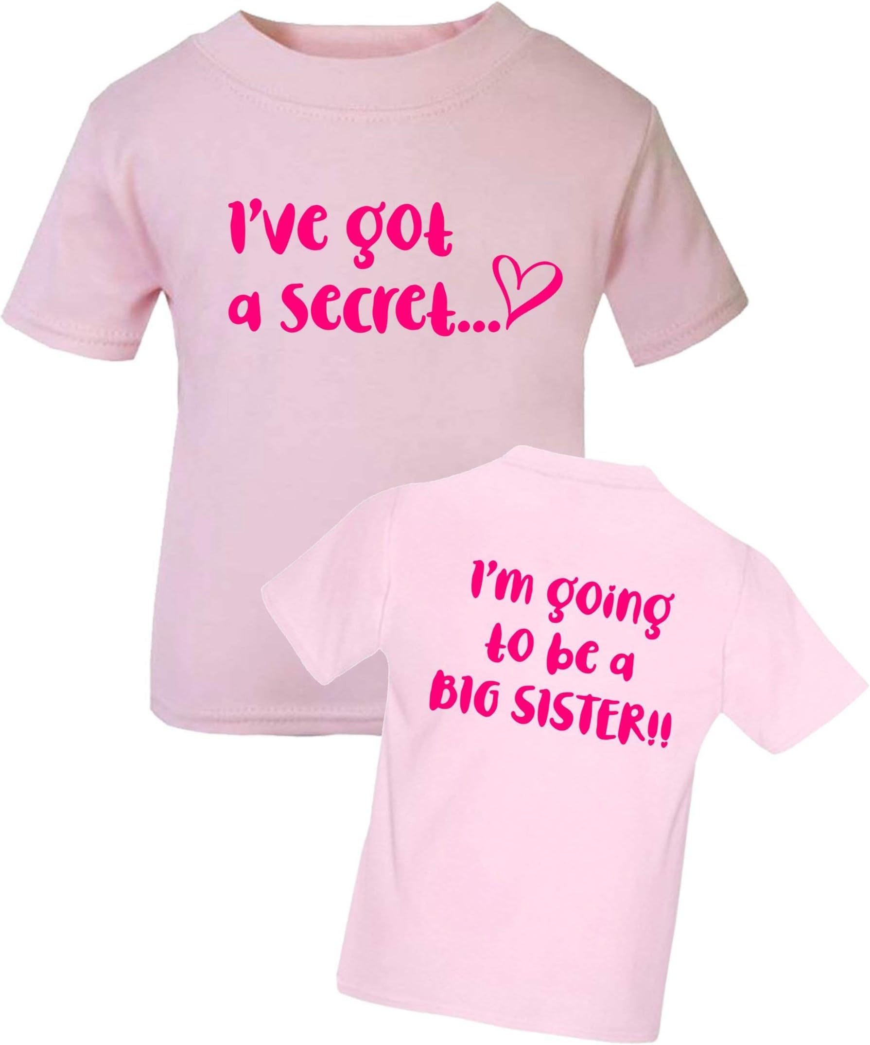 FunkyShirtBig Sister Secret Front and Back T Shirt - Promoted to Big Sister Top - Pregnancy Announcement Big Sister T Shirt