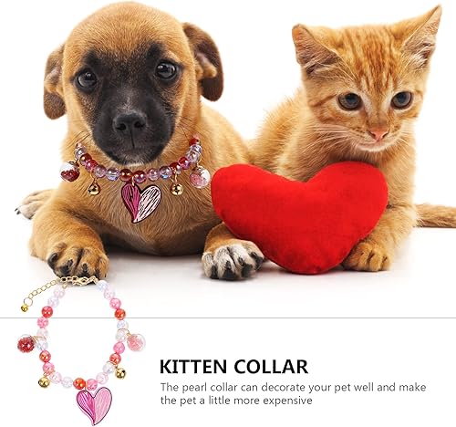 Miniatura 7 de Accesorio para gato, collar de perla para mascotas con cuentas para gatos y perros, collar ajustable para mascotas