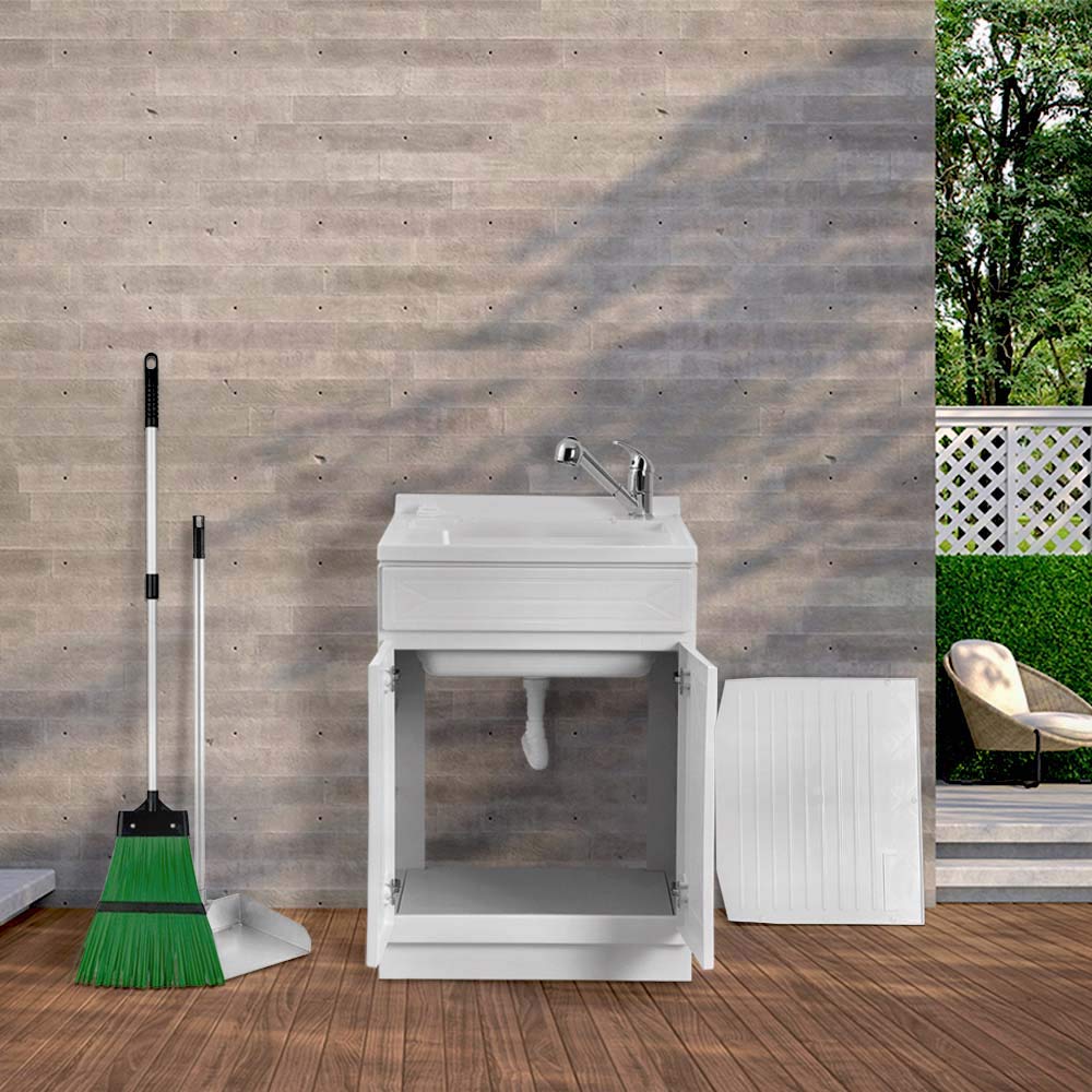Mobile lavatoio in Resina, ideale per esterni e interni, 45x50-50x50-45x60-60x50-60x60, COMPLETO di asse lavaggio e kit sifone + piletta (60x60)