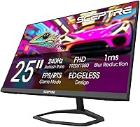 Sceptre 24.5" 240Hz 1ms Gaming Monitor, 100% sRGB VA Panel, AMD FreeSync Premium, Dual HDMI/DP, Built-in Speakers - E255B-FWD240