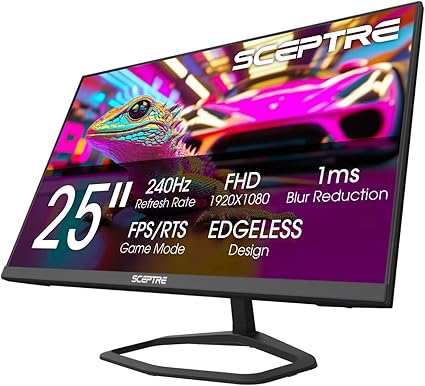 Monitor Sceptre de 24.5 pulgadas para gamers con alta frecuencia