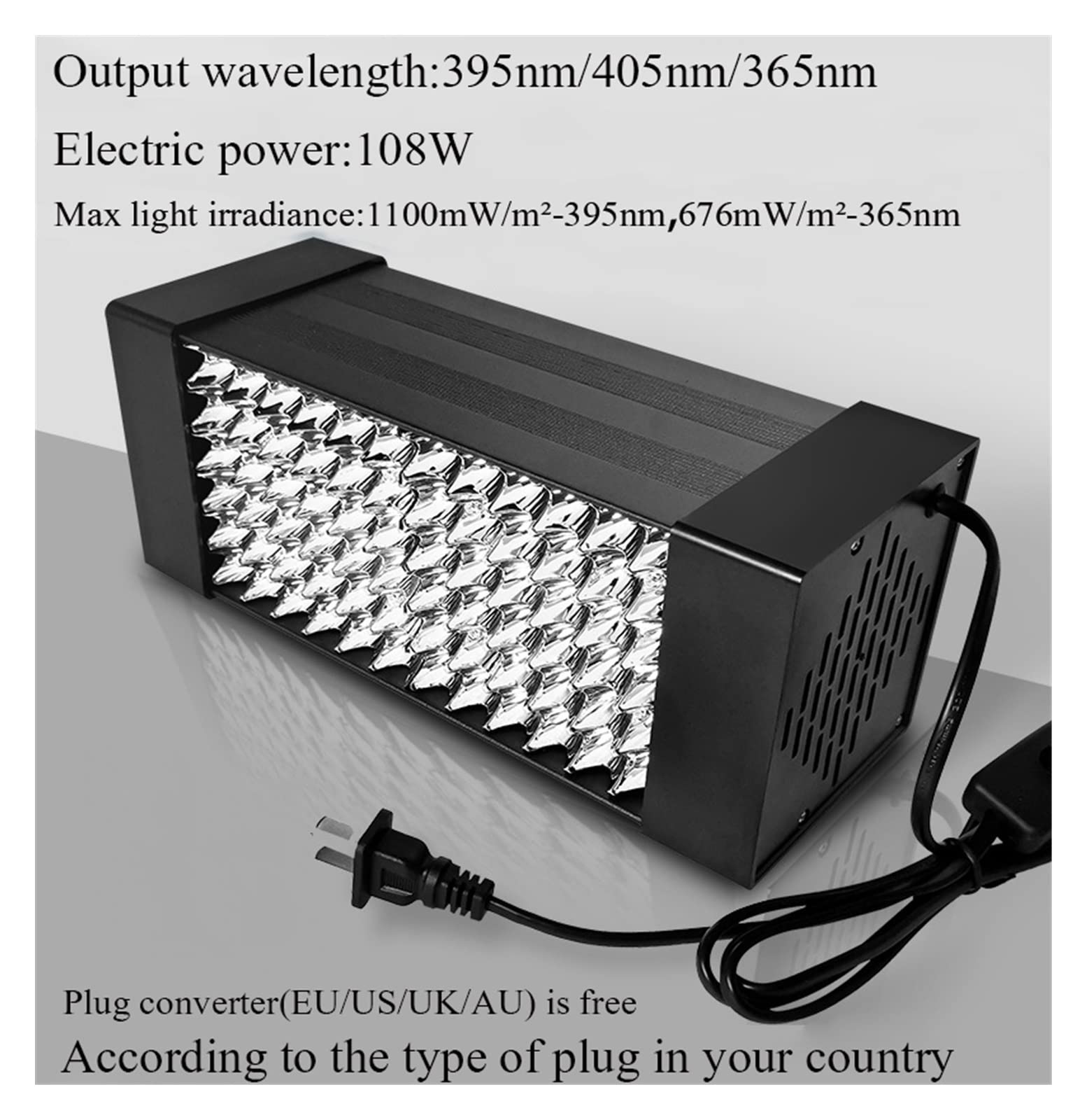 Lampada per polimerizzazione UV, 405nm UV LED lampada polimerizzante in resina 365nm 395nm luce ultravioletta PCB saldatura colla a getto d'inchiostro vernice vernice serigrafia sviluppo foto(405nm)