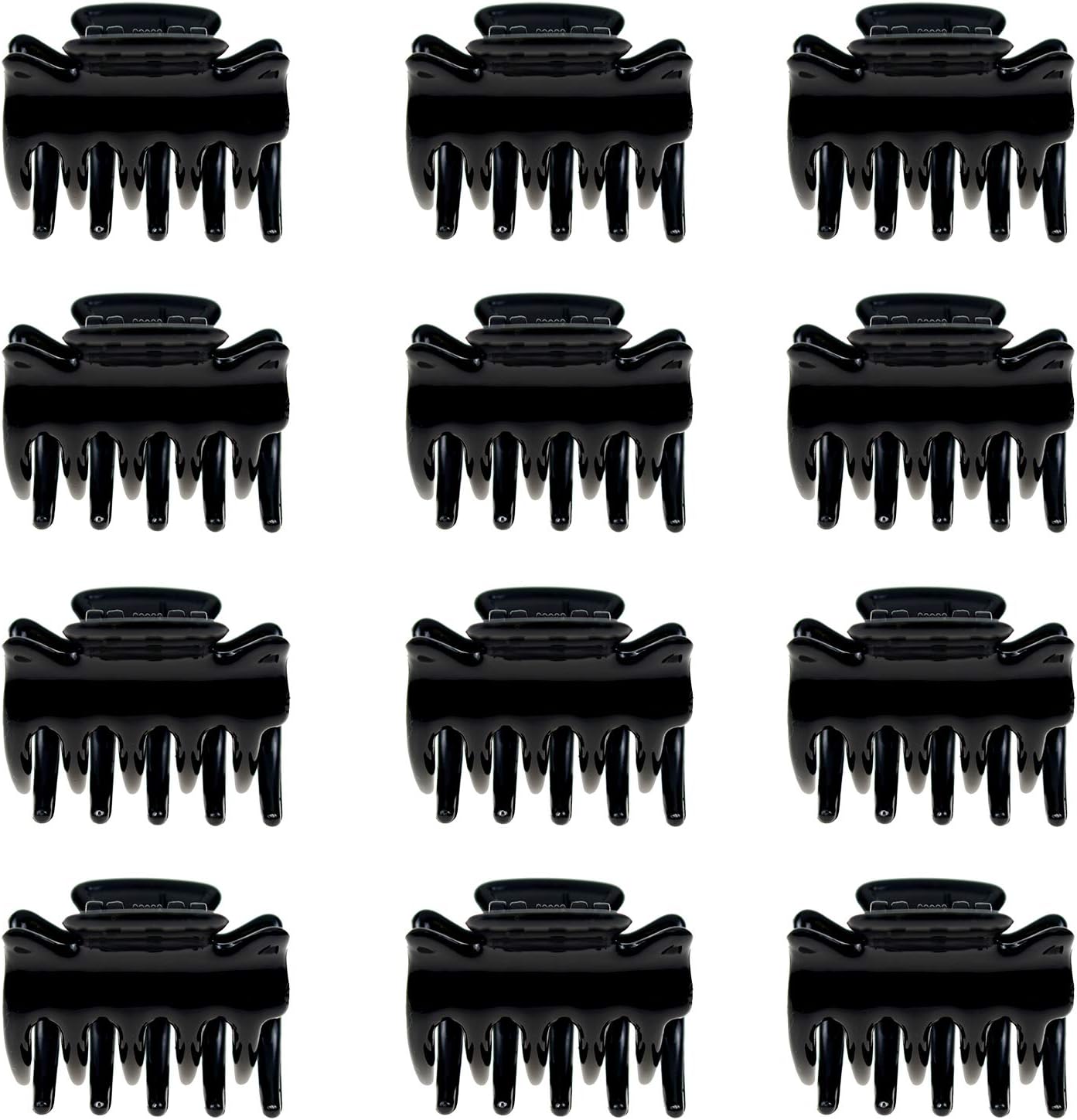 12 Pack Black Color Small Hair Clips Women Hair Claw Clips for Girls Thick Hair Styling Accessories