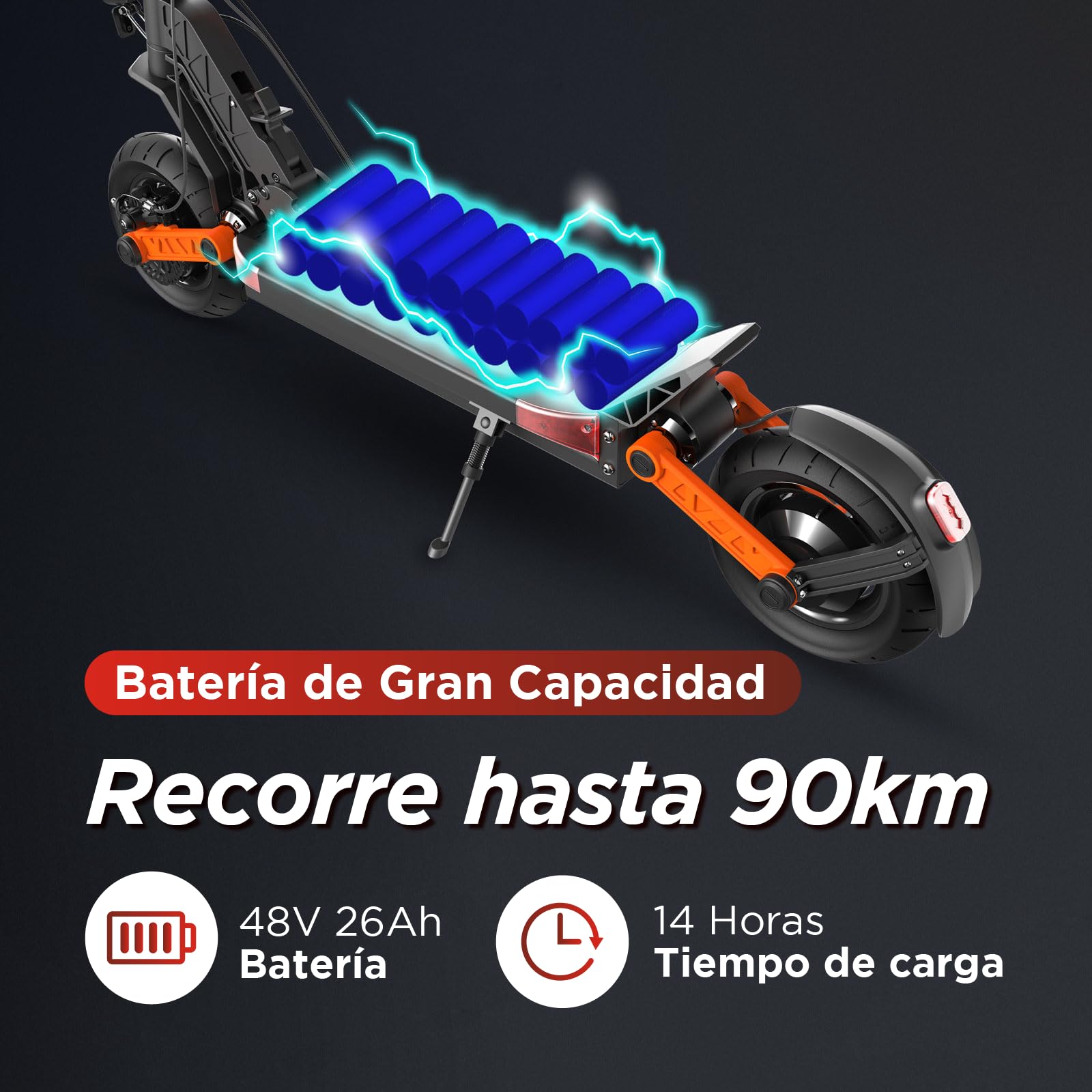 Joyor S-Pro- Patinete eléctrico Todoterreno para Adultos - Alta Autonomía 90 km, Doble Motor 2x500W, Ruedas de 10”, Doble Suspensión, Frenos de Disco Hidráulicos - Homologado DGT