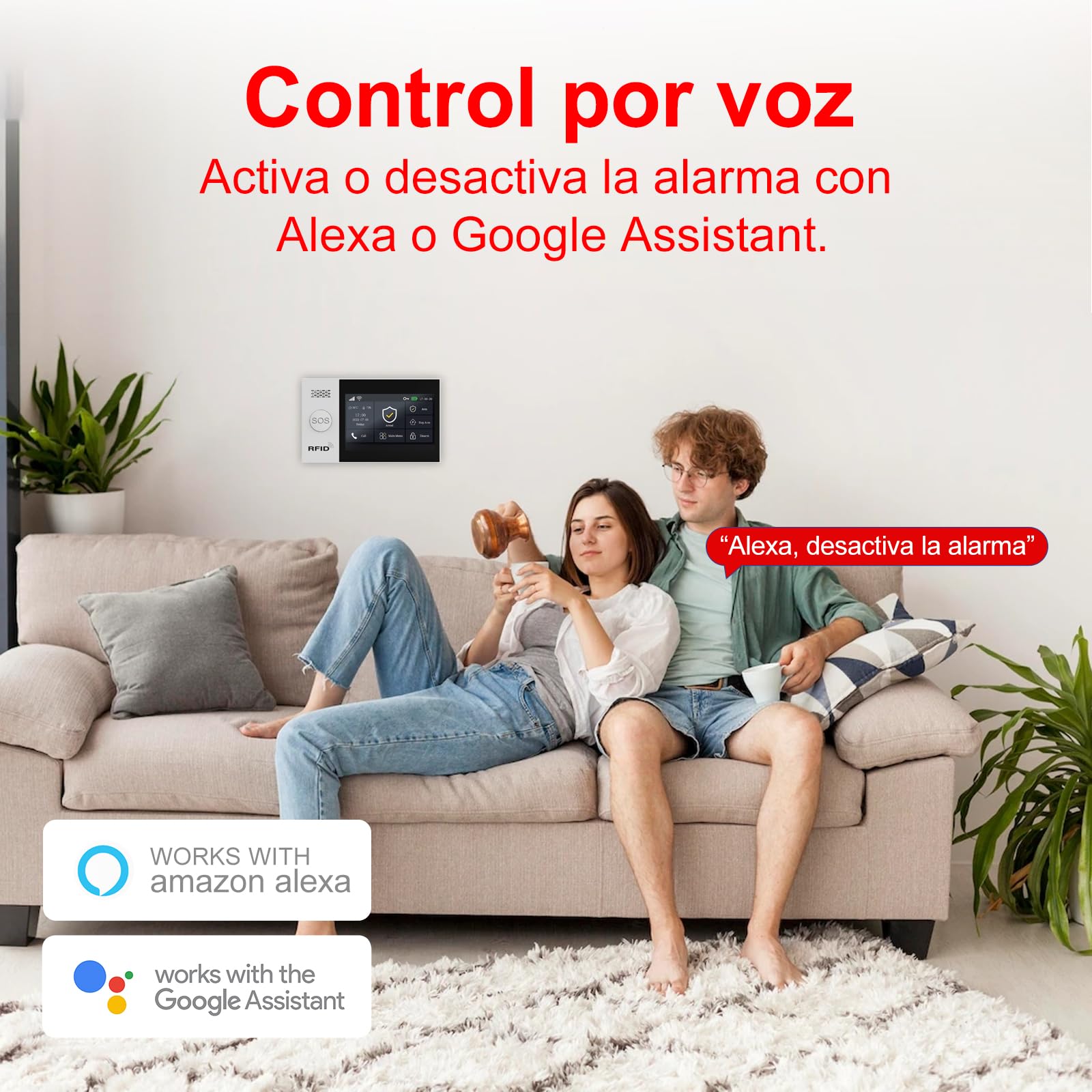 Sistema de Alarma para casa WiFi 4G sin cuotas, Kit Alarma casa inalámbrico 24 Piezas con Pantalla táctil 4,3", Sirena 120 dB, detectores de Movimiento y sensores Puerta/Ventana (Kit de 24)