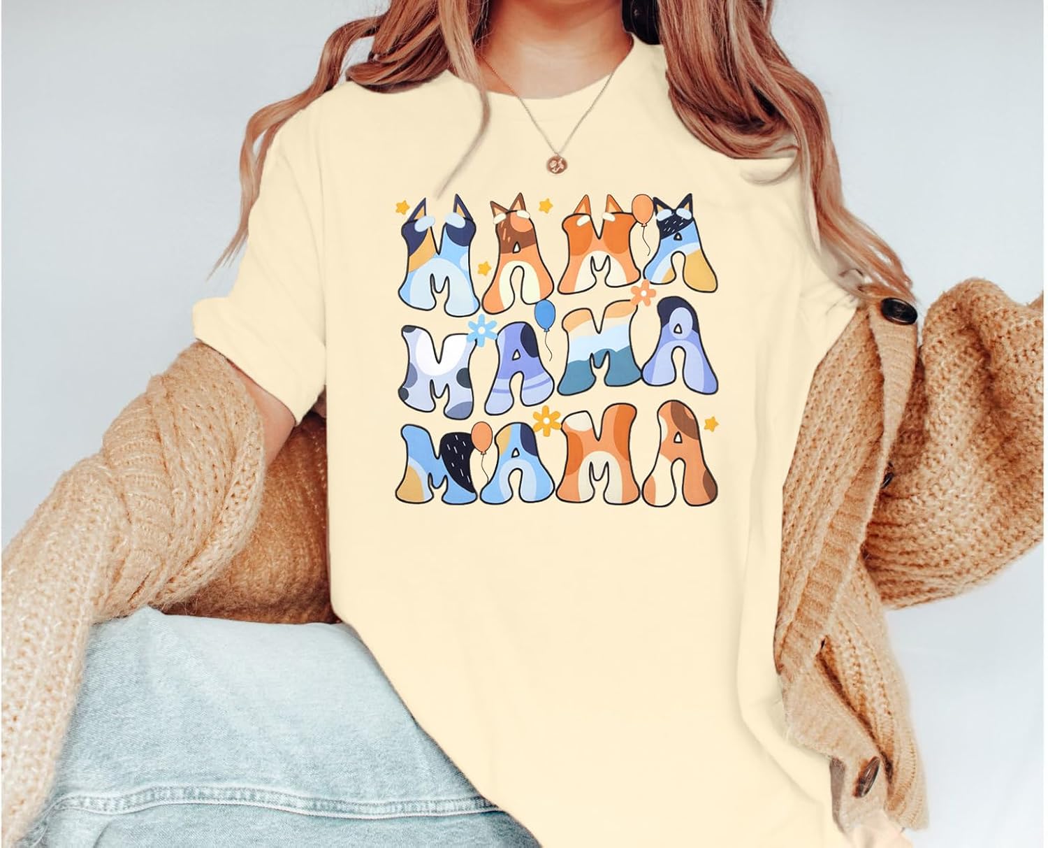 Oversized Mama Shirt Woman Mom Letter Print Tshirt Trendy Mama Shirts Graphic Tees Short Sleeve Tops - Image 2