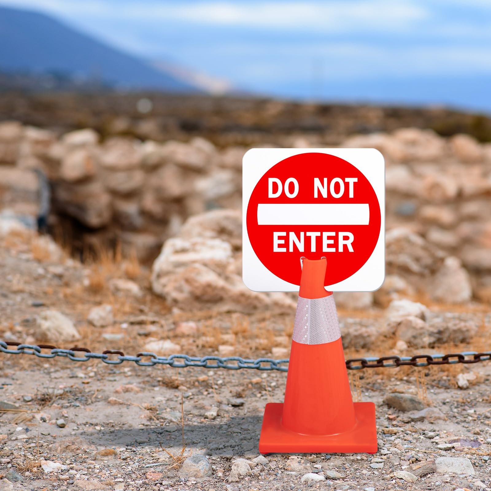 Geetery Do Not Enter Cone Traffic Sign, 12 x 12 Inches,6 Pack — Amazon image 7