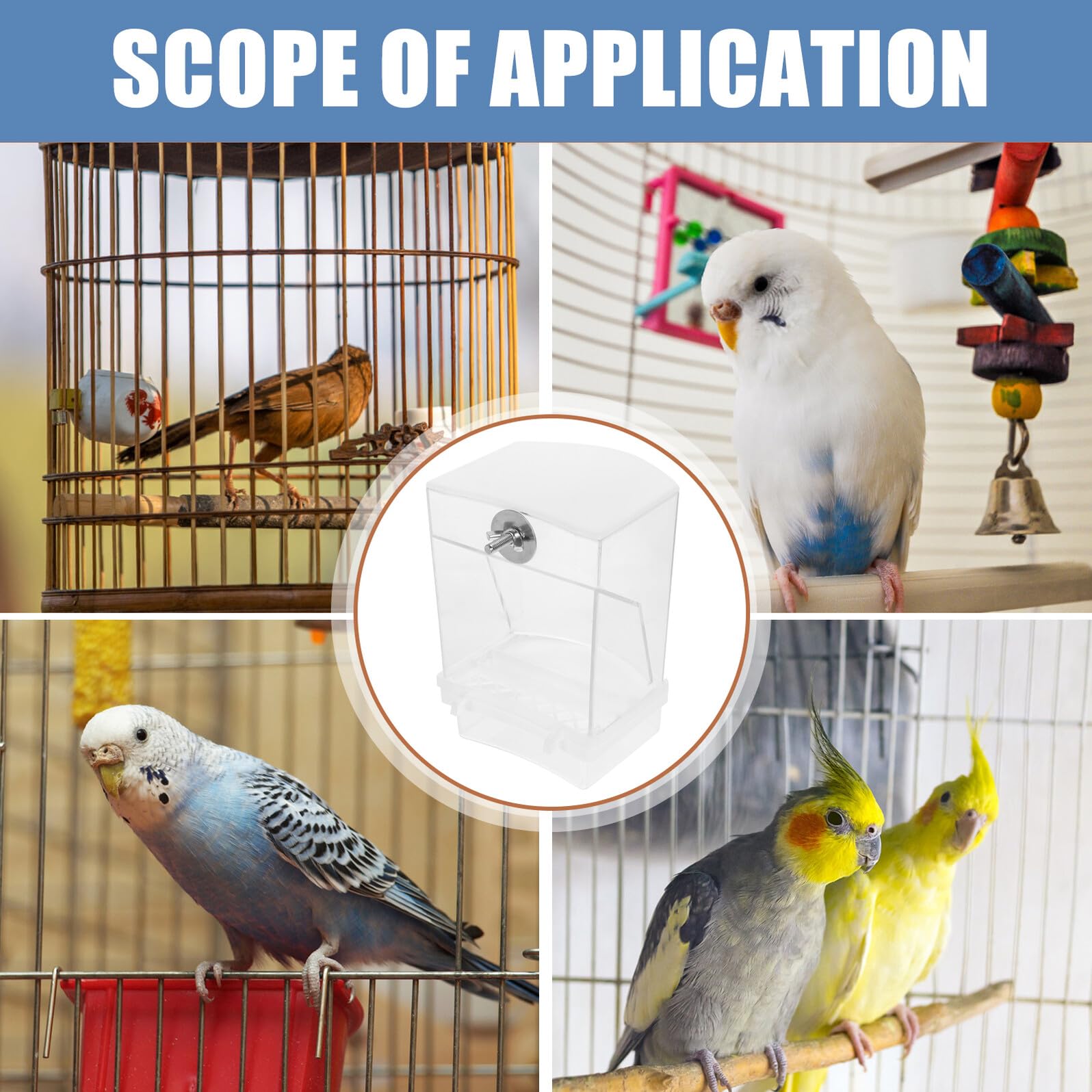 Levemolo Mangiatoia Per Uccelli Antispreco Automatica Per Pappagalli Contenitore Capiente Design Antischizzi Per Uso Interno Ed Esterno Gabbie Uccellini