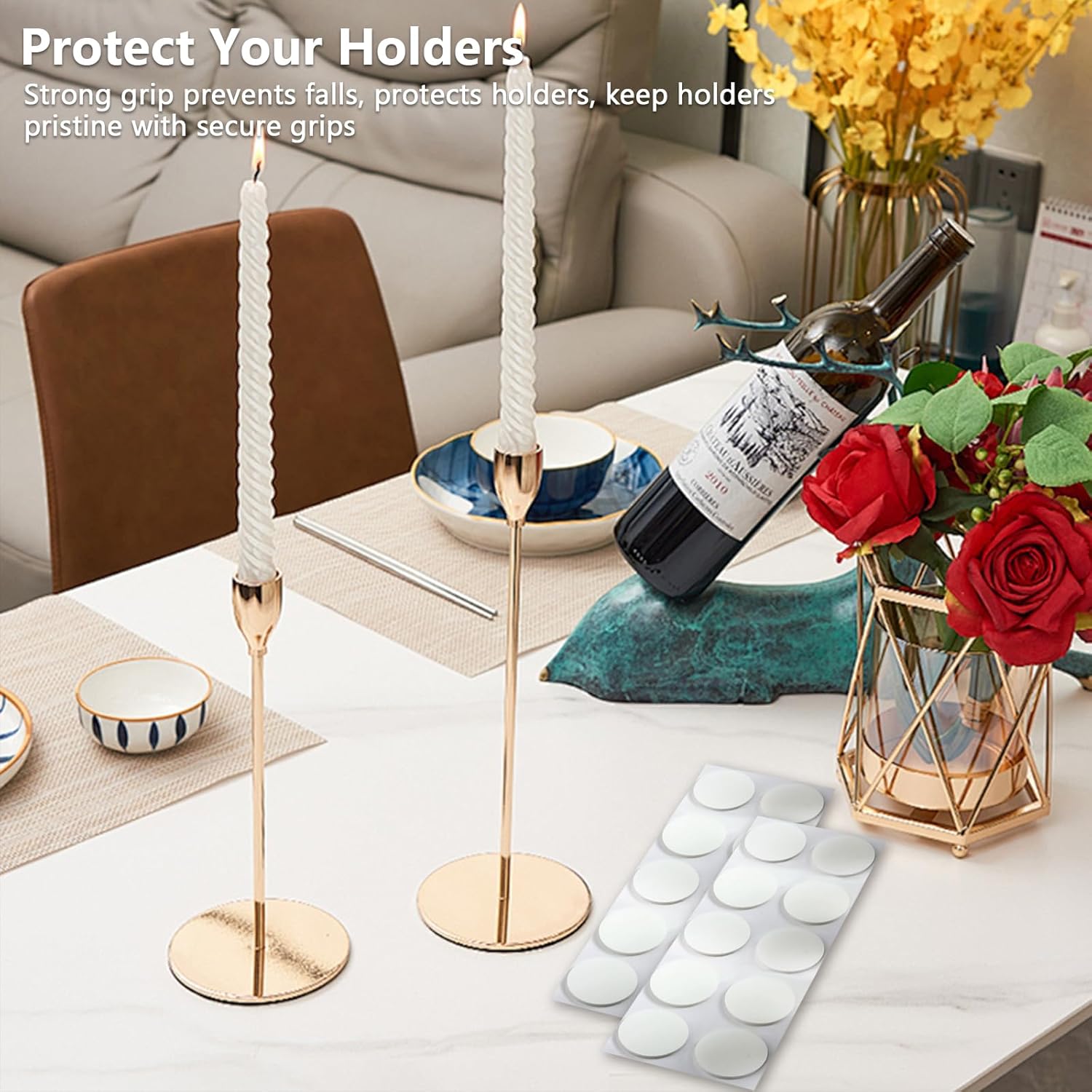 40 Taper Candle Holders Candle Adhesive Candle Grips Small Candle Accessories Taper Candle Adhesive Inserts - Image 4