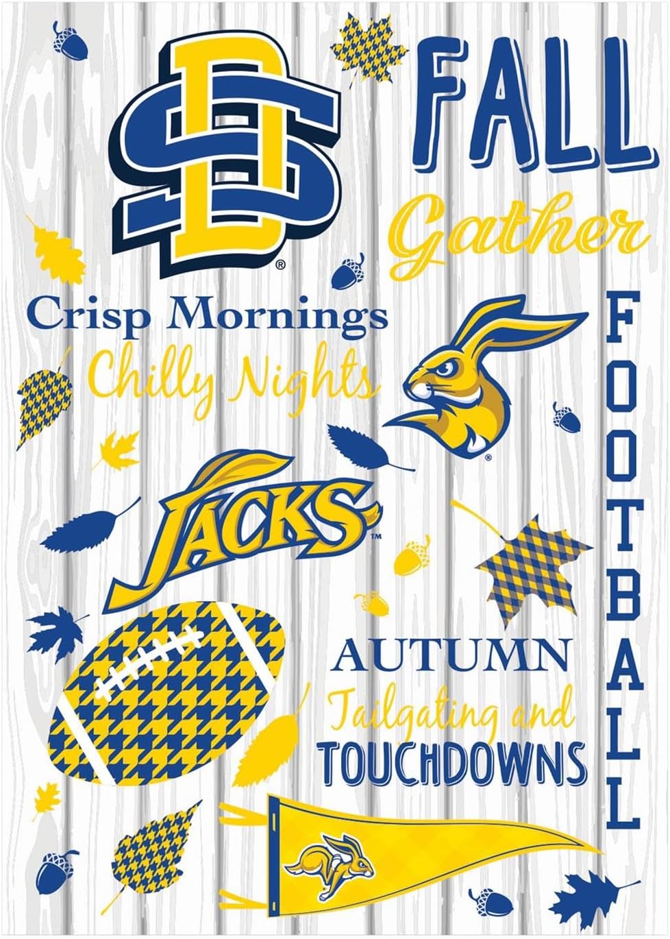 Evergreen Flag,South Dakota State University, Moire Flag, House Size, Fall Seasonal,28X0.25X44 Inches