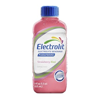 Electrolit, Electrolyte Beverage, Strawberry-Kiwi, 21 Fl Oz bottle (Pack of 12)