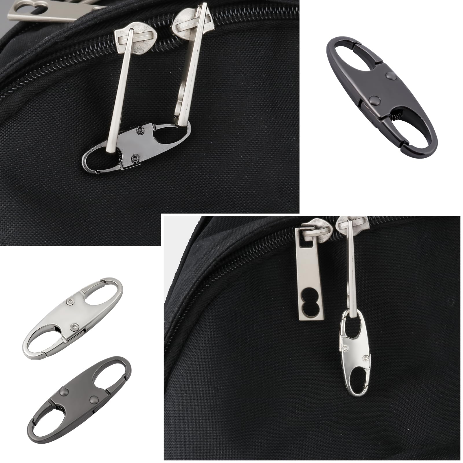 LCCHOLV 4PCS Zipper Clips Anti Theft - Double Opening Small S