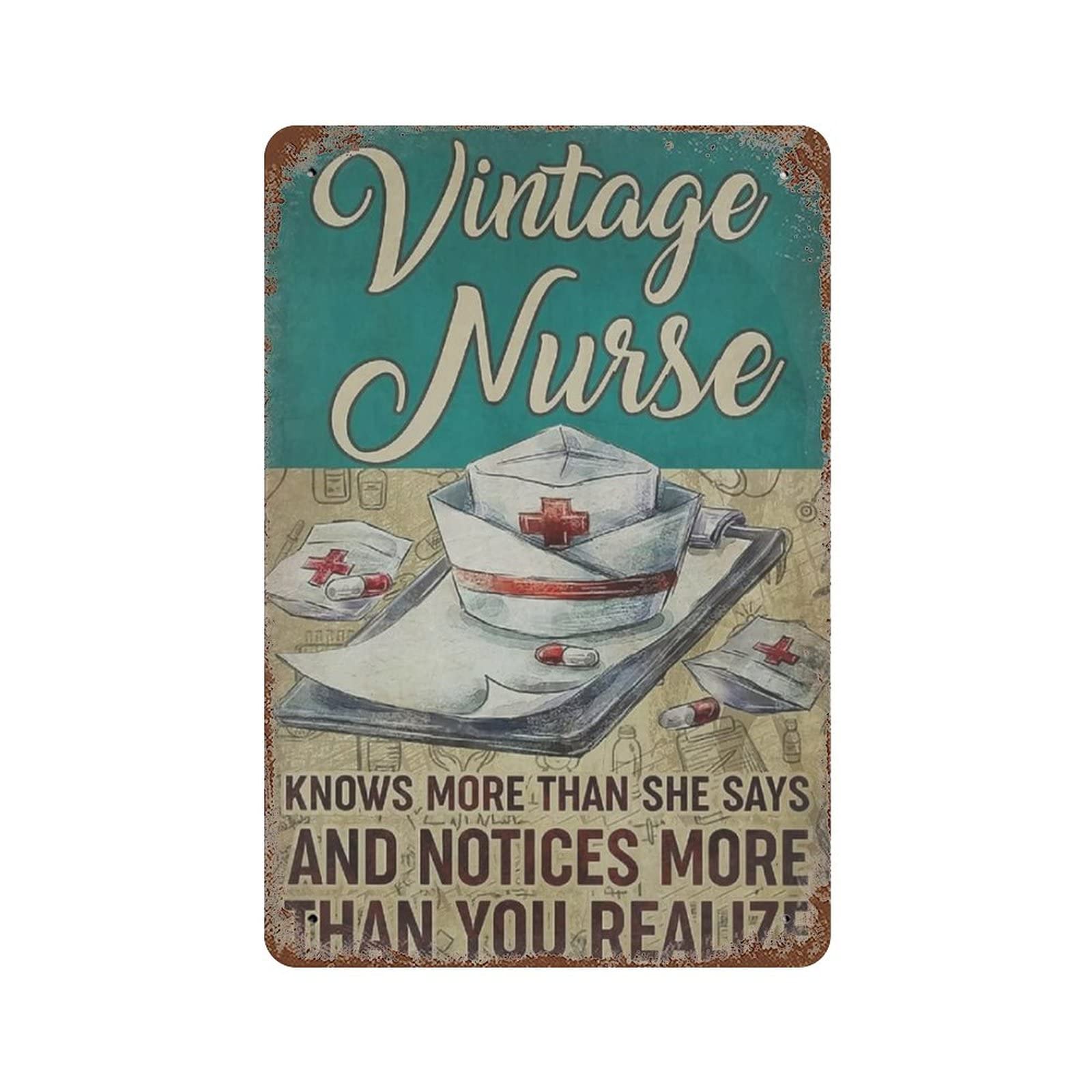 AOOEDM VintageVintage Metal Tin Sign for Home Coffee Shop Office Wall Art Metal Poster Garage Decor Man Cave Sign Inspirational Quote Wall Decor