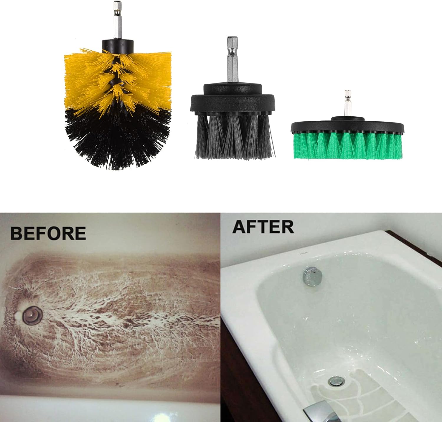 Irfora 45 PCS Drill Brush Attachments Set Includes Scrub Pads Sponge Pads Different-Sized Brushes Power Scrubber Brushes with Versatile for Household Bathroom Kitchen Tub Sink Floor