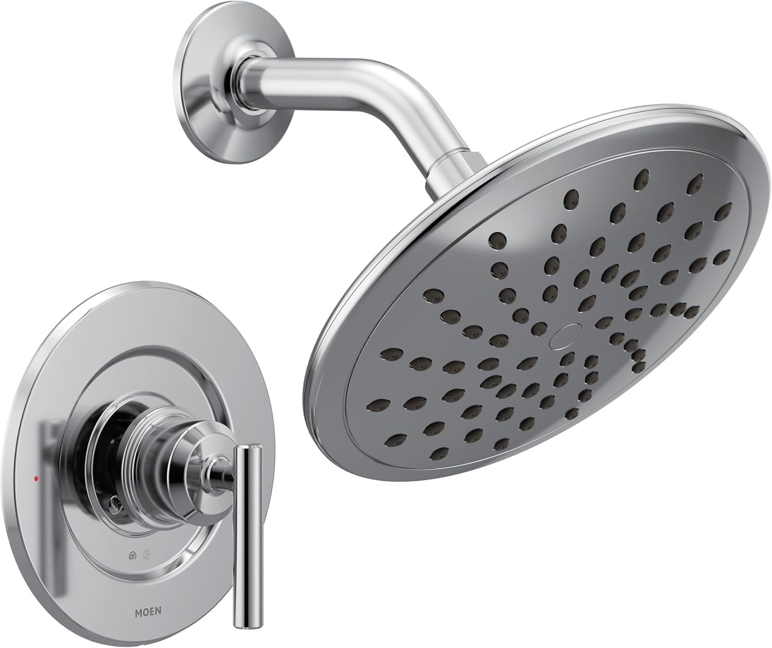Moen Gibson Chrome Posi-Temp Pressure Balancing Modern Shower Trim with 8-Inch Rain Shower Head, Valve Required, T3002EP