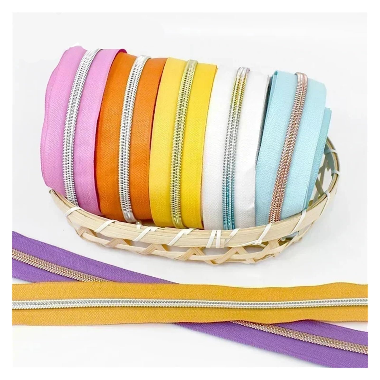 Cinta de nailon con cremallera 5# rollo 2/3/5/10 m, bobina multicolor para reparación de costura para bolsos, ropa, zapatos, manualidades