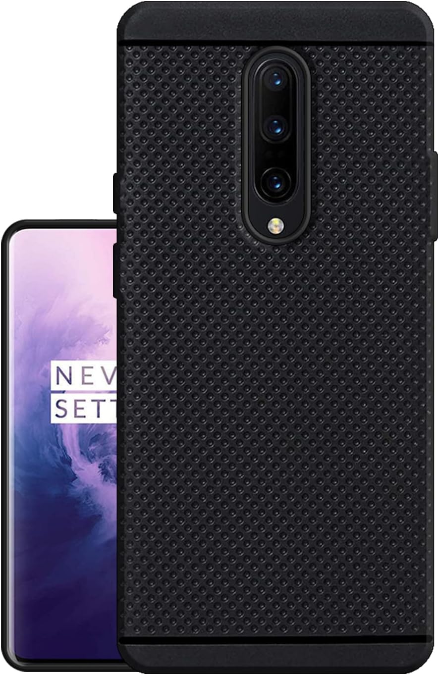 Exclusive Matte Finish Soft Back Case Cover for OnePlus 7 Pro - Black (Dotted)